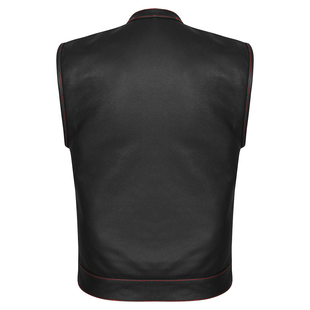 Red Stitch Club Vest with Bandana Liner - GUN522-RD