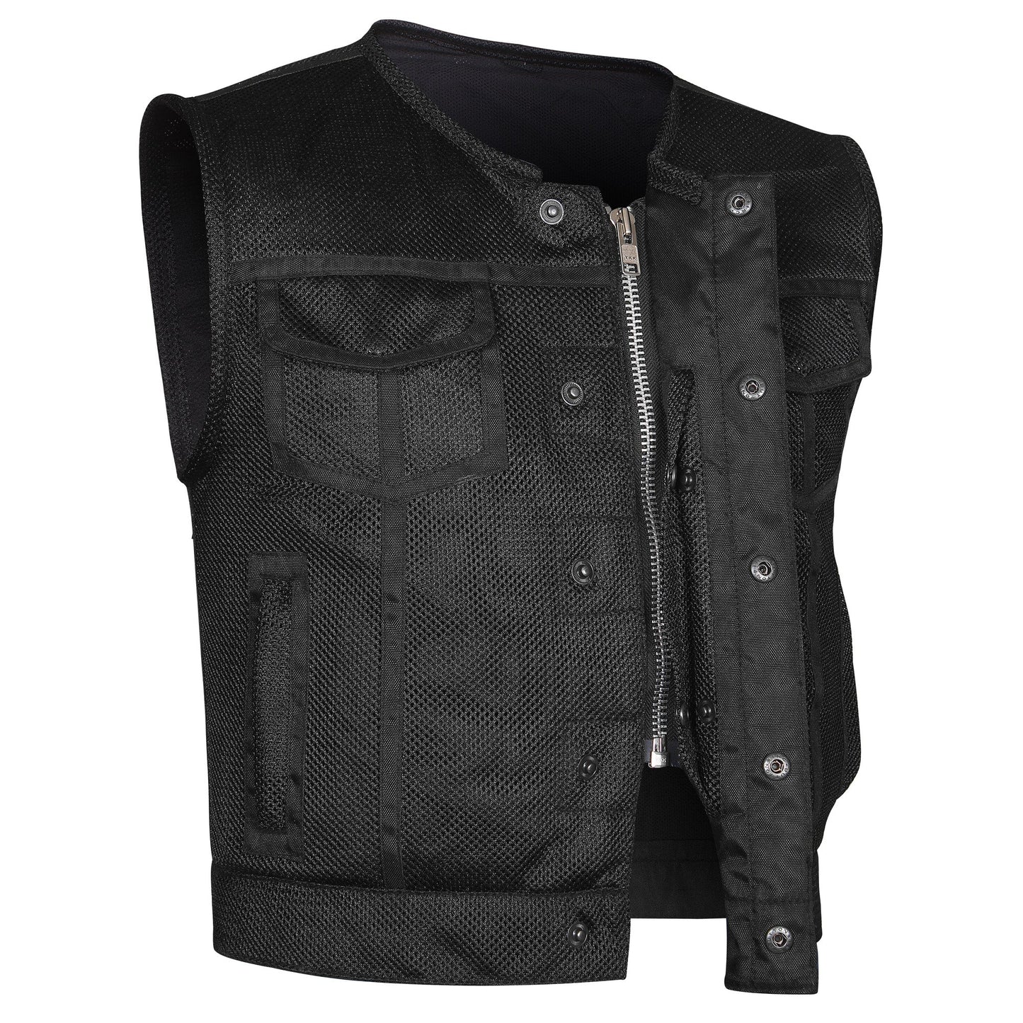 Moto Mesh Club Vest w/Rolled Collar
