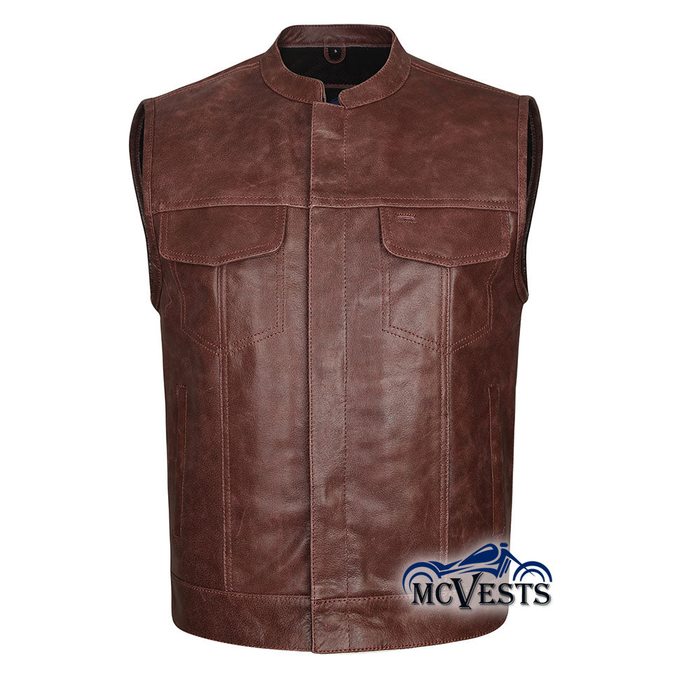 Scorched Rock - Leather Club Vest by MCVESTS