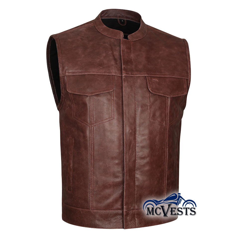Scorched Rock - Leather Club Vest by MCVESTS