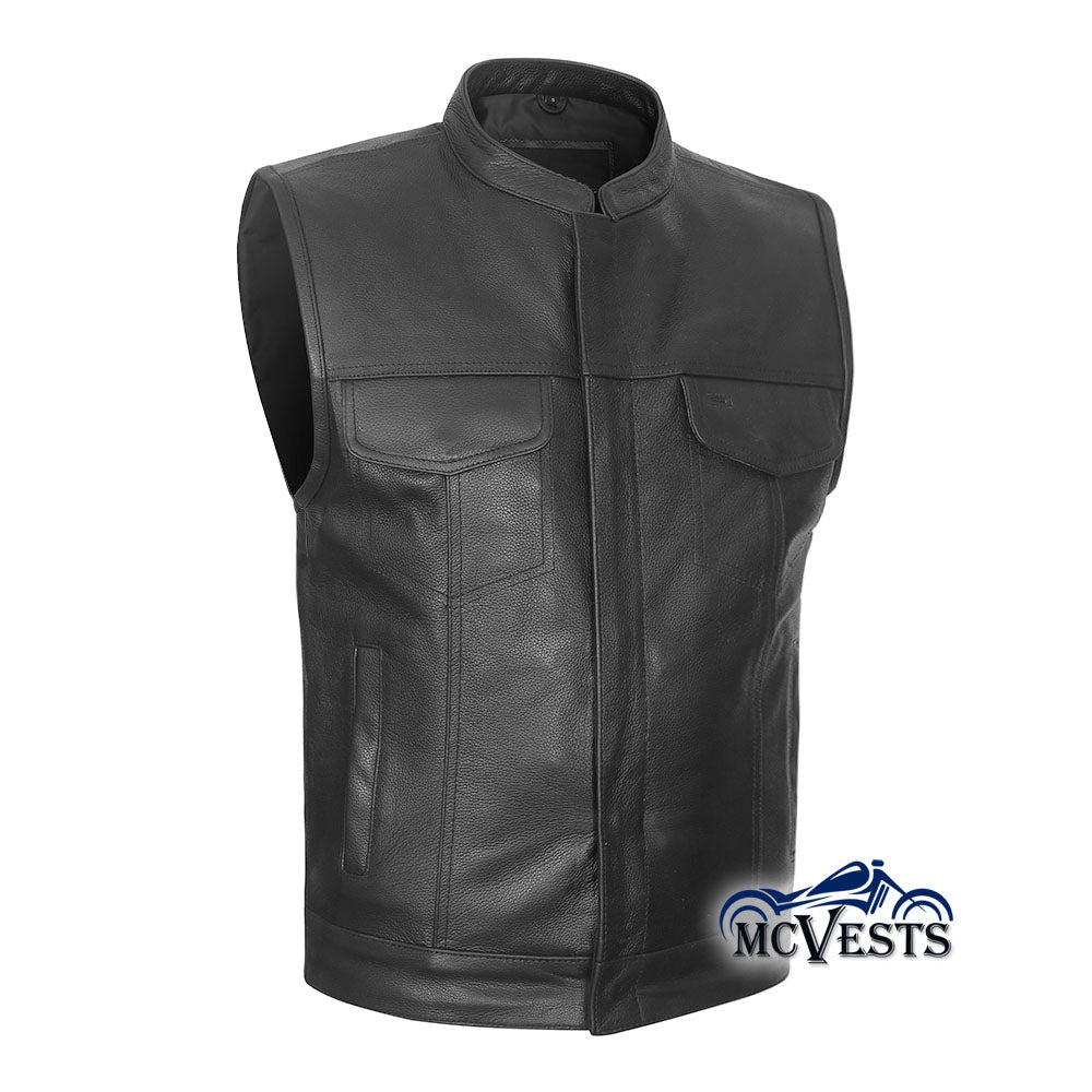 Gilet de motard | Cuir Marron Perforé | Fait main Gilet de motard | Cuir Marron Perforé | Fait main