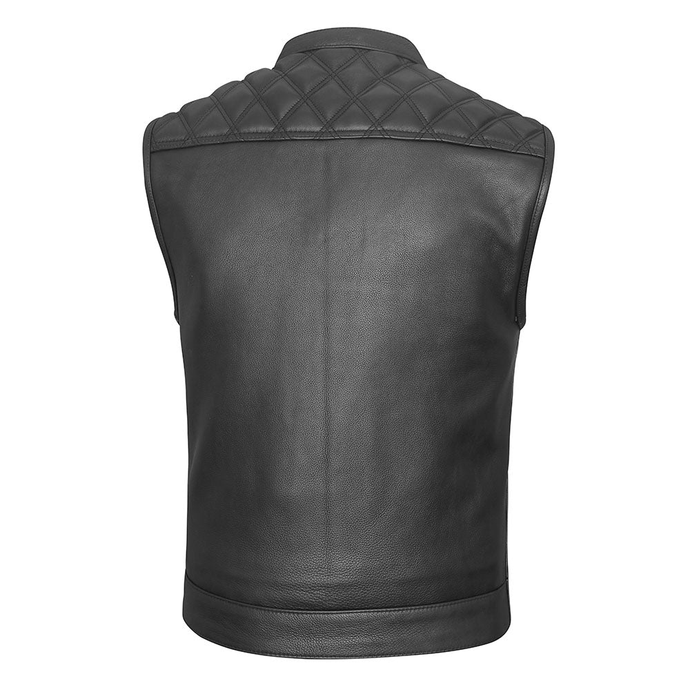 Diamond Pattern Club Vest with Premium Plush Naked Leather