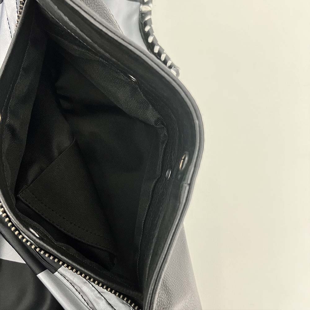 Premium Leather Vest with Black and Gray American Flag Liner- Size 3X (51)