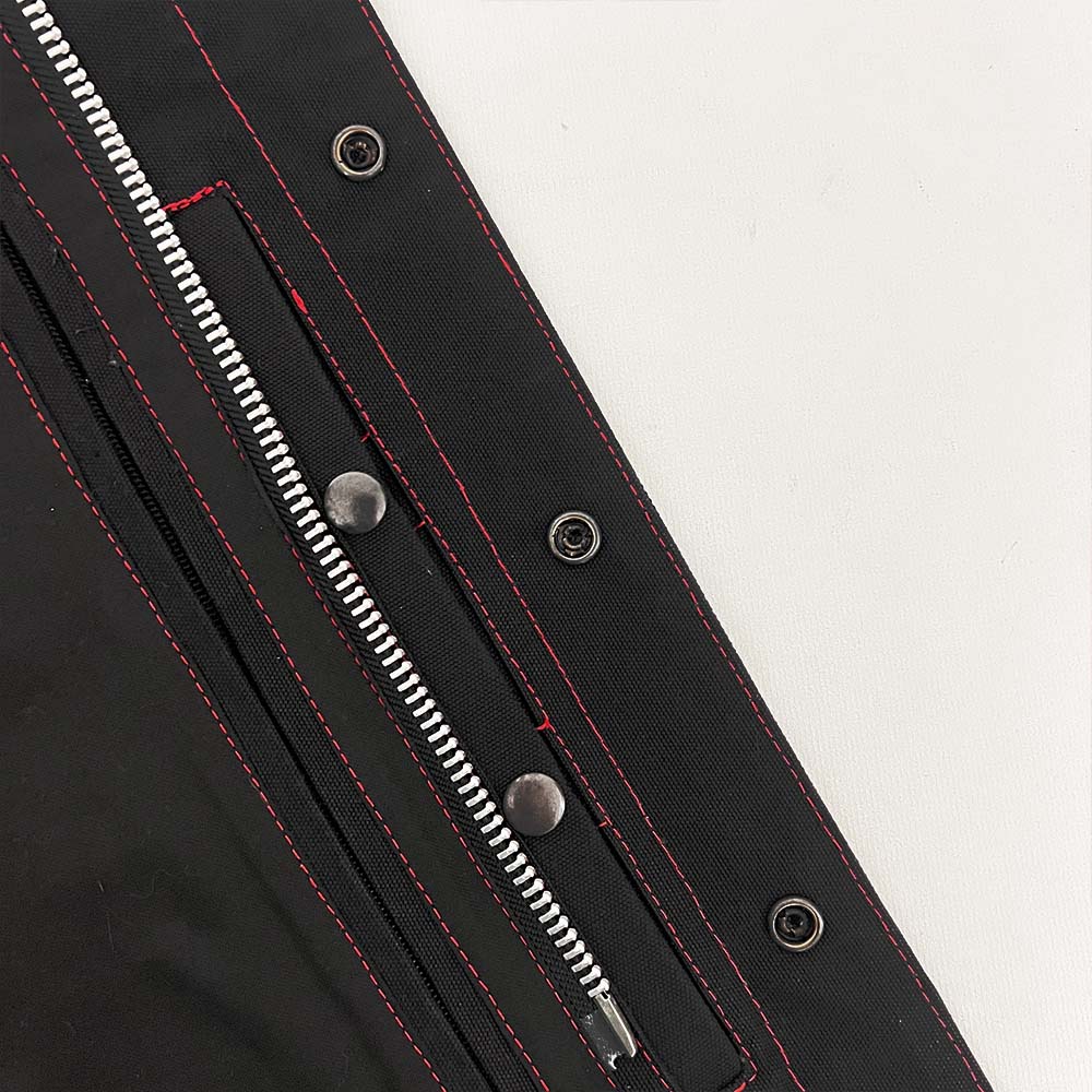 Red and White Lowcut Black Canvas Vest - Size Large (44)