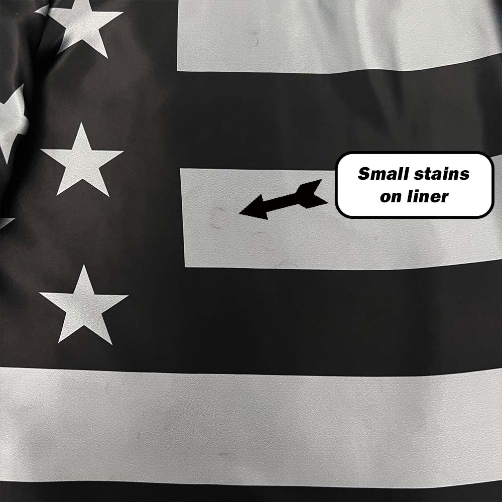 Premium Leather Vest with Black and Gray American Flag Liner- Size 3X (51)