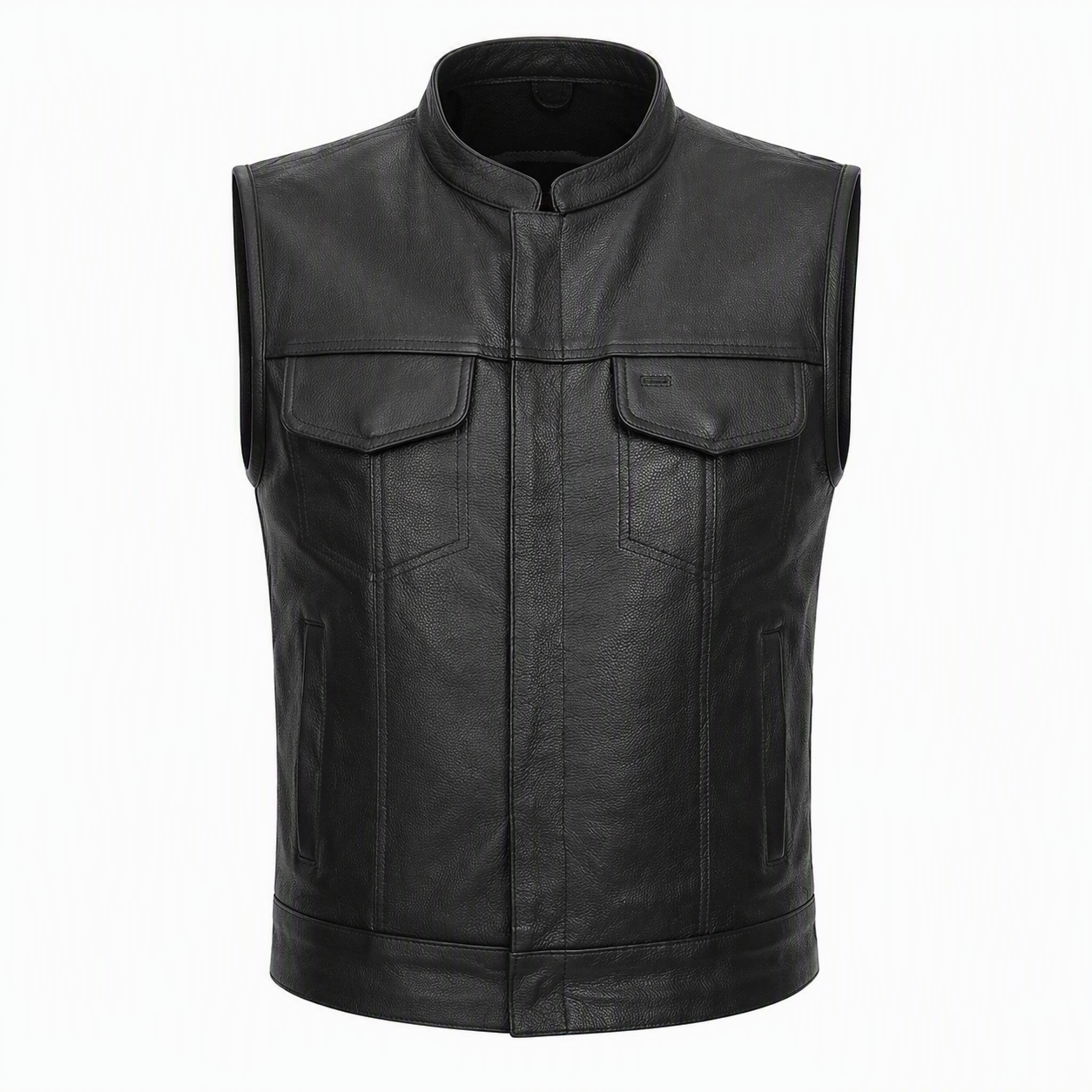 Anarchy Vest | Men's Club Style Leather Motorcycle Vest with Concealed Carry Pockets