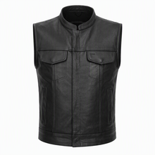 Anarchy Vest | Men's Club Style Leather Motorcycle Vest with Concealed Carry Pockets