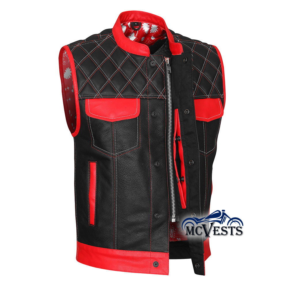 Brutal Vest by MCVESTS - Red and White Club Style Vest