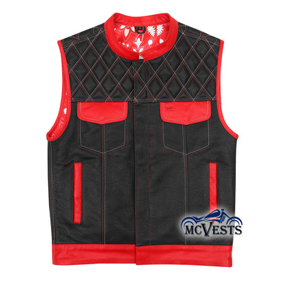 Brutal Vest by MCVESTS - Red and White Club Style Vest