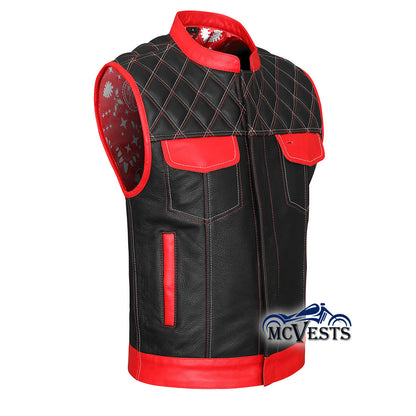 Brutal Vest by MCVESTS - Red and White Club Style Vest