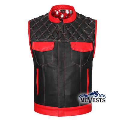 Brutal Vest by MCVESTS - Red and White Club Style Vest