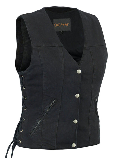 Ladies Black Denim Vest