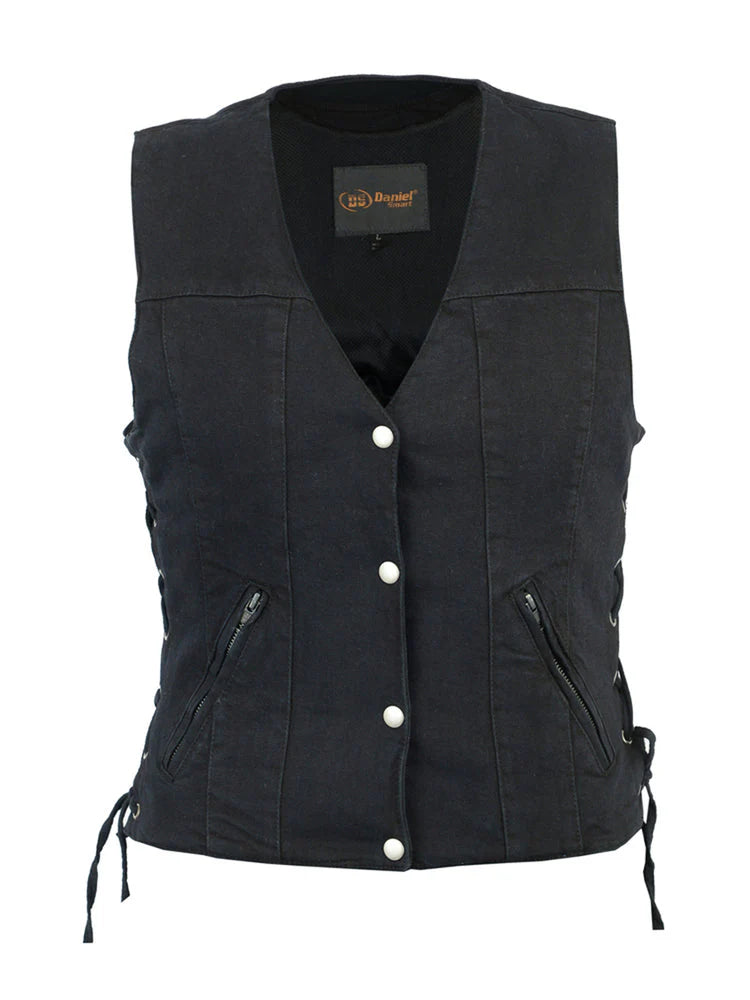 Ladies Black Denim Vest