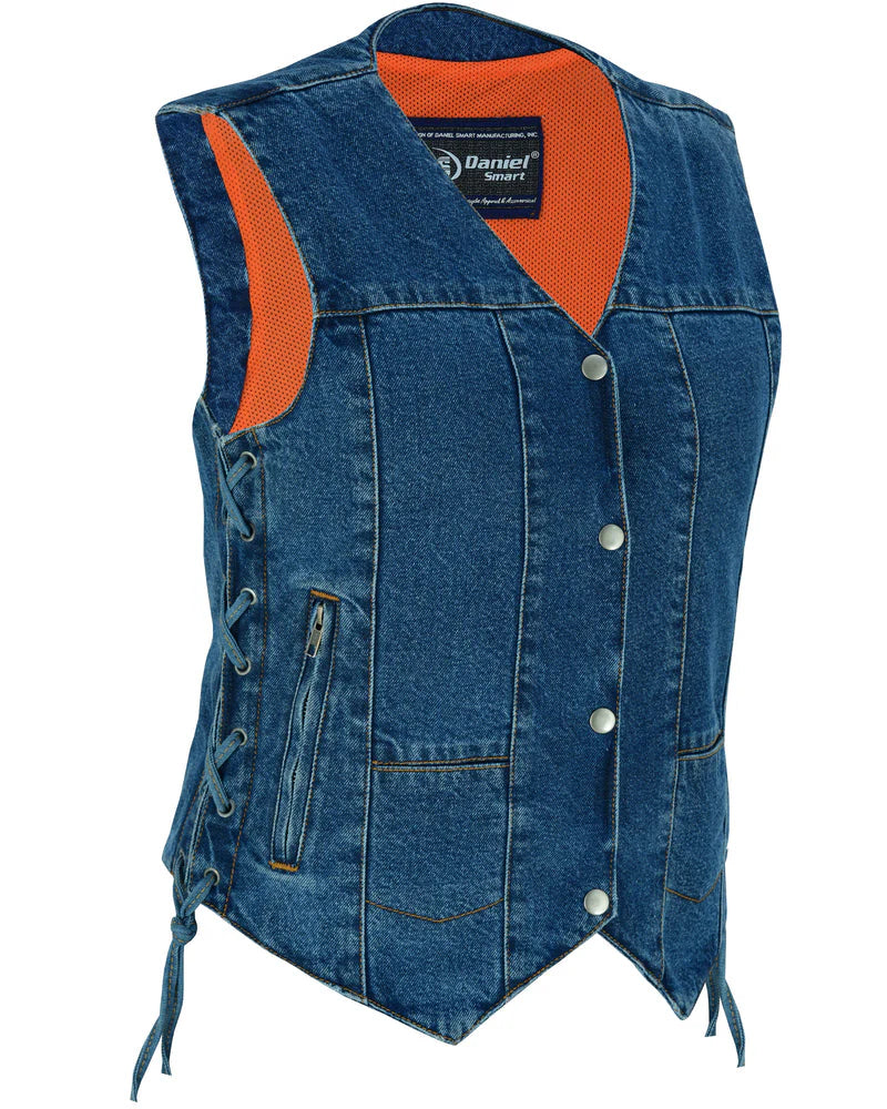 Ladies Blue Denim Vest