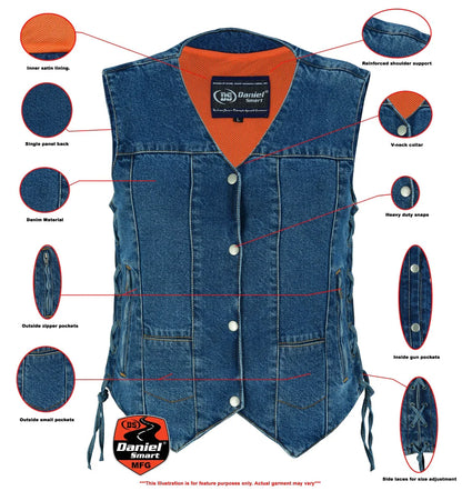 Ladies Blue Denim Vest