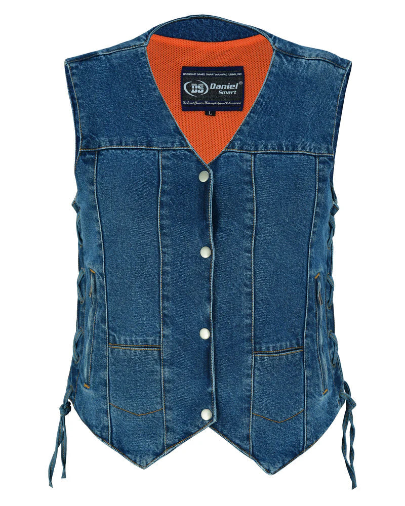 Ladies Blue Denim Vest