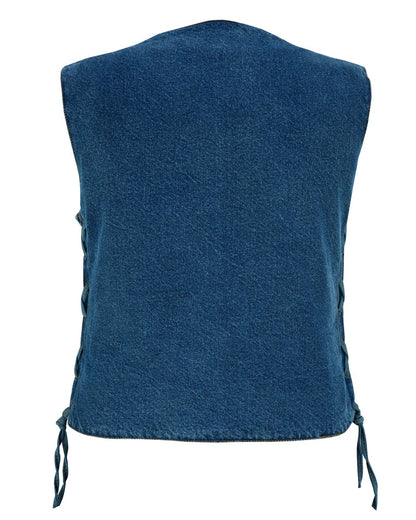 Ladies Blue Denim Vest