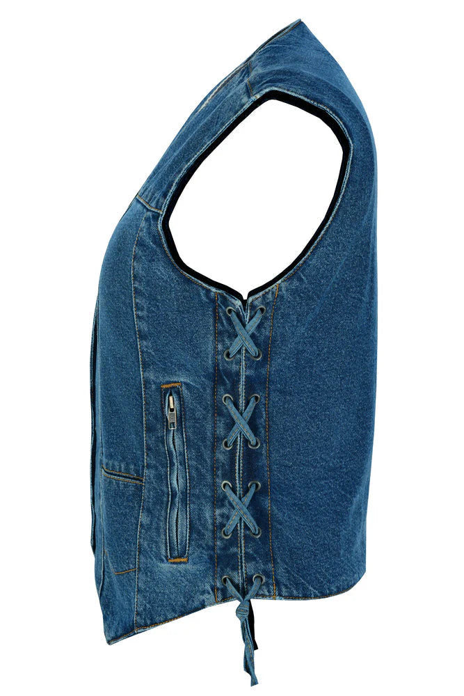 Ladies Blue Denim Vest