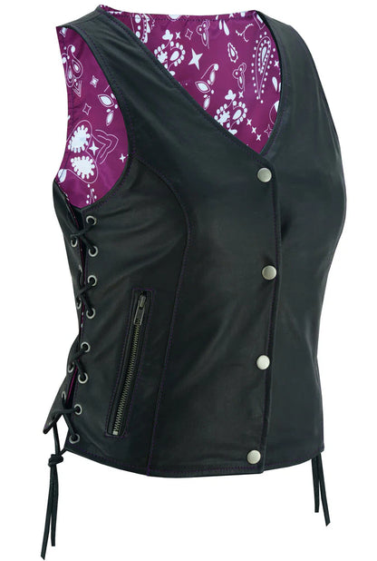 Ladies Vest with Purple Bandana Liner