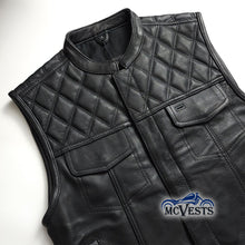 Diamond Pattern Club Vest with Premium Plush Naked Leather