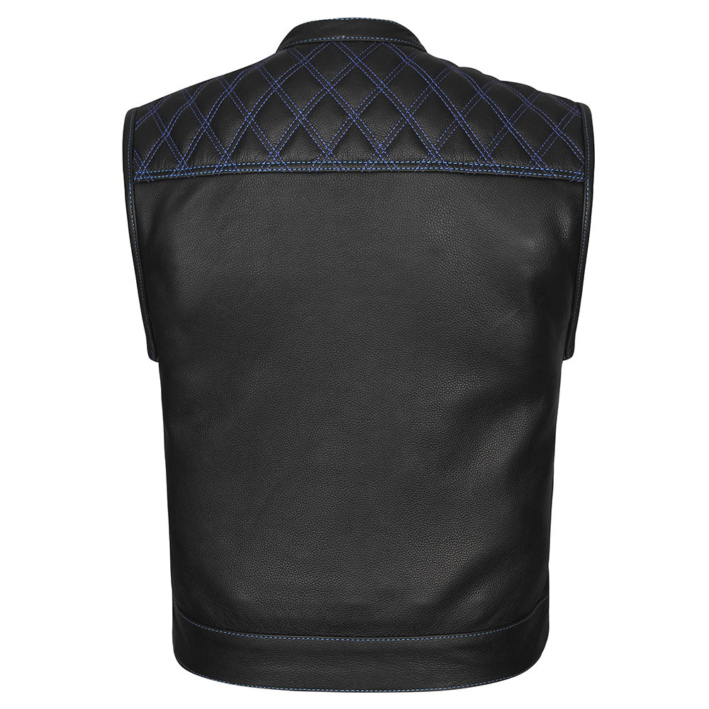 Blue Diamond Stitch Vest with Bandana Liner - GUN524-BU