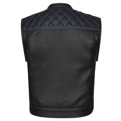 Blue Diamond Stitch Vest with Bandana Liner - GUN524-BU