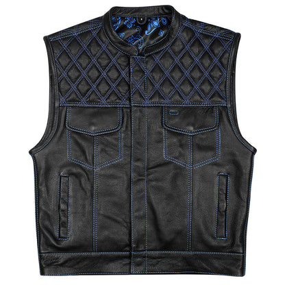 Blue Diamond Stitch Vest with Bandana Liner - GUN524-BU