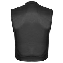 Relentless - Platinum Cowhide Leather Club Vest with Covered Zipper Chest Pockets