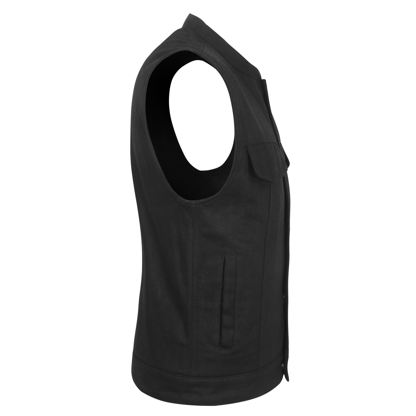 Black Denim Club Style Vest