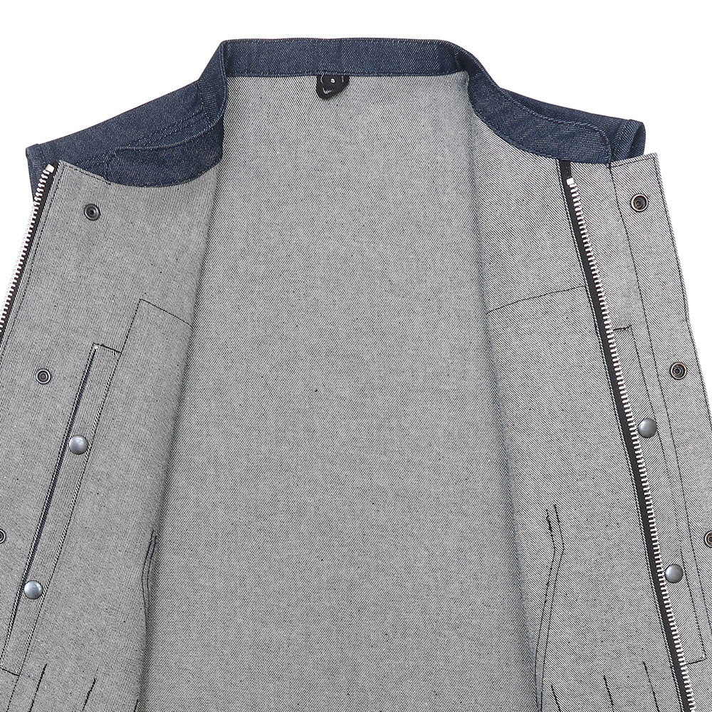 Blue Raw Denim Club Style Vest