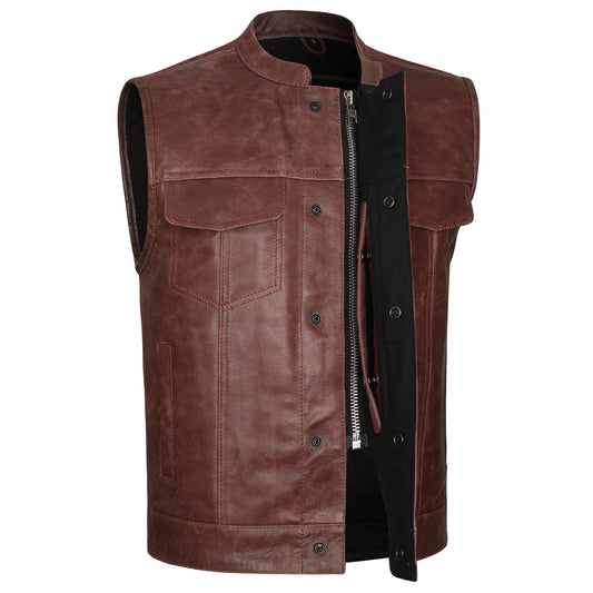 Scorched Rock - Leather Club Vest by MCVESTS