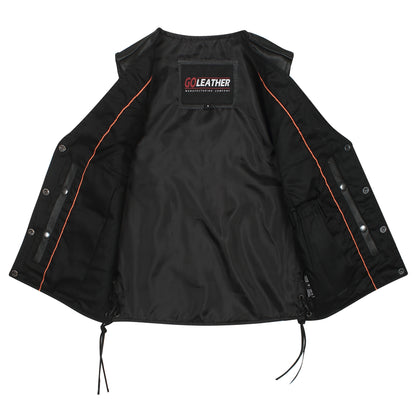Ladies Side Lace Leather Vest