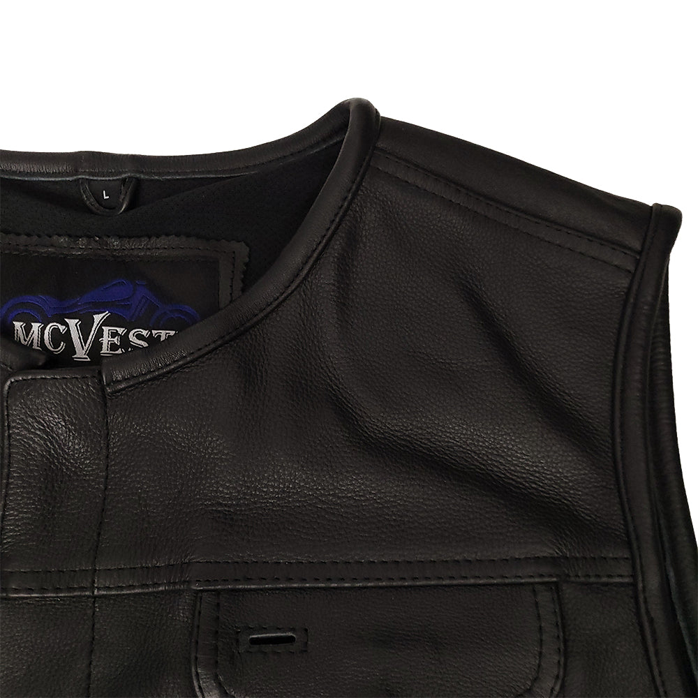 No Collar Concealed Snaps Premium Naked Vest - GUN501