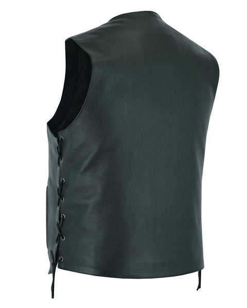 10 Pocket Premium Leather Motorcycle Vest