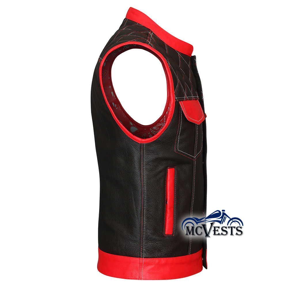 Brutal Vest by MCVESTS - Red and White Club Style Vest