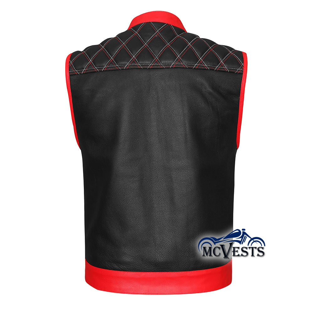 Brutal Vest by MCVESTS - Red and White Club Style Vest