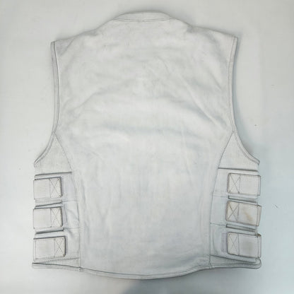 White Leather SWAT Vest with Mexican Blanket Liner - Size Large (45)