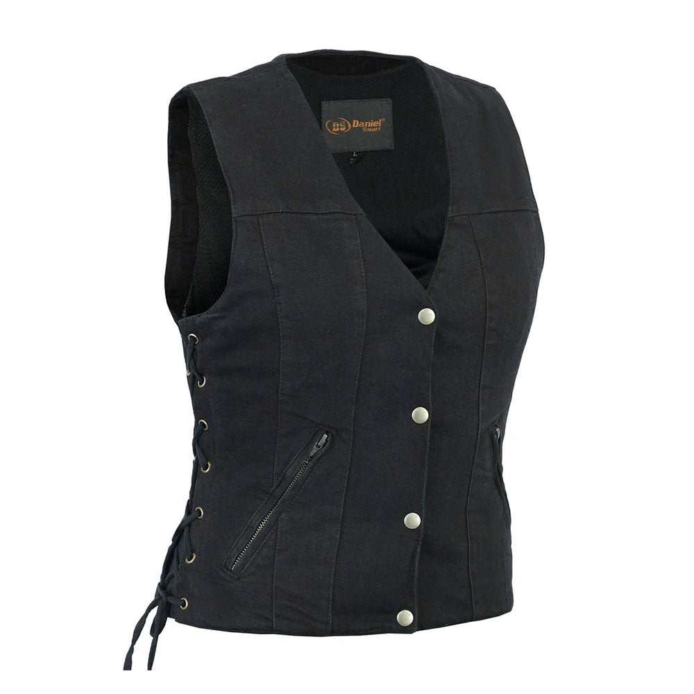 Ladies Black Denim Vest