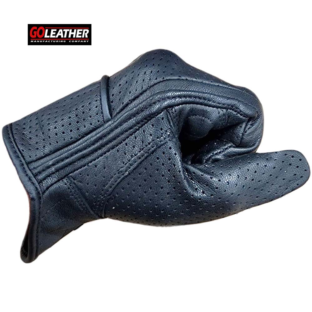 Perforated Glove with Rubber Knuckles - GO24