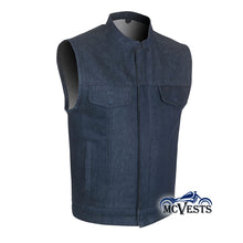 Blue Raw Denim Club Style Vest