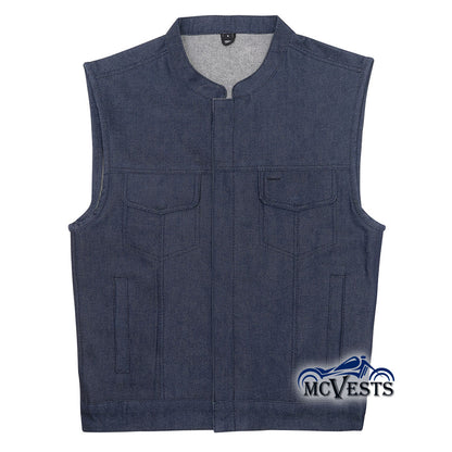 Blue Raw Denim Club Style Vest