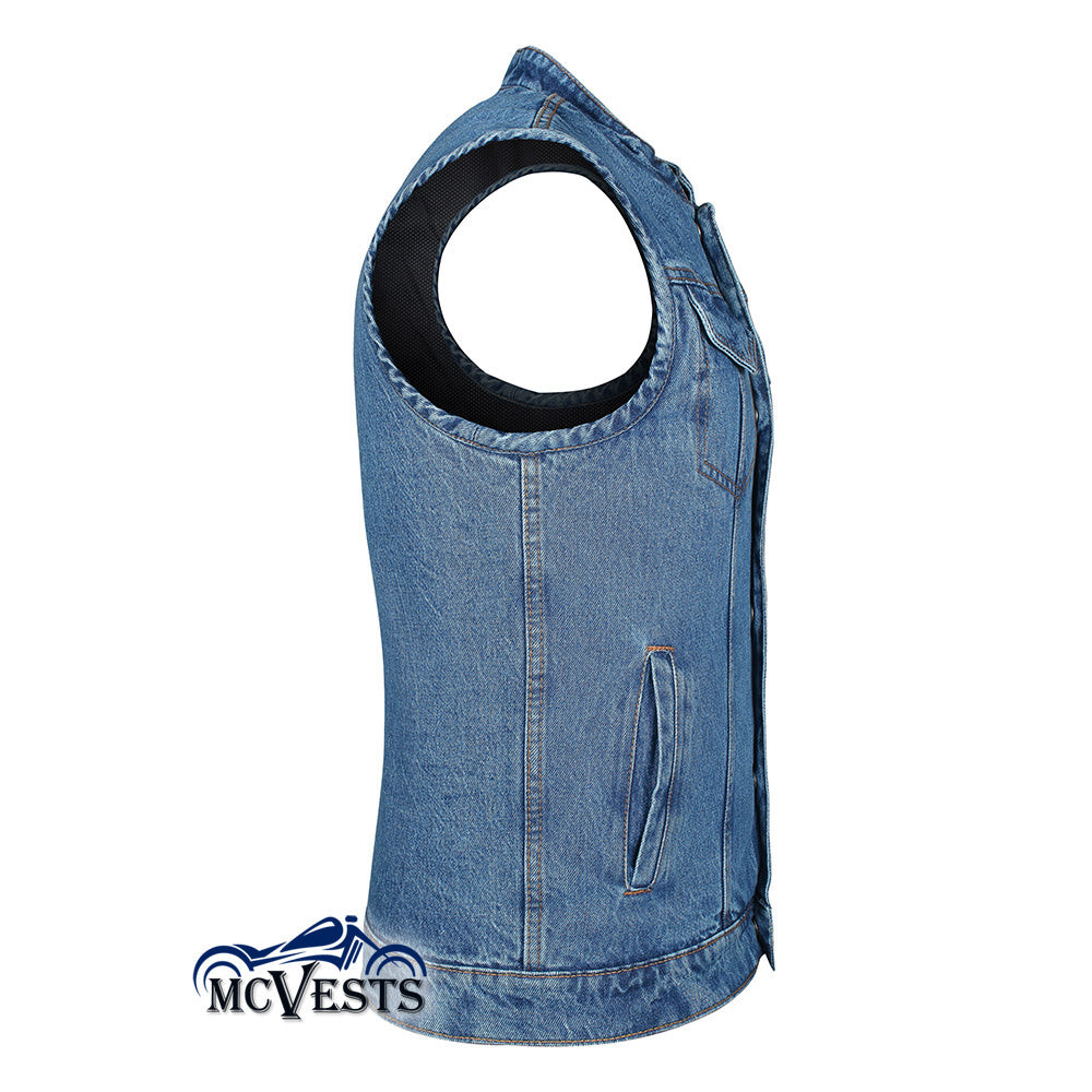 Light Blue Denim Club Vest