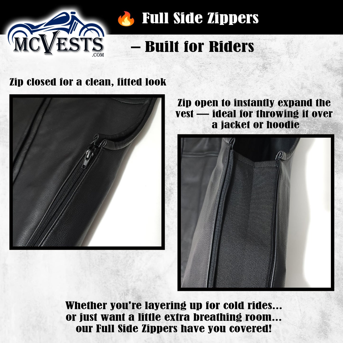 NEW! Euro Style Custom Motorcycle Vest | Slim Fit Biker Cut