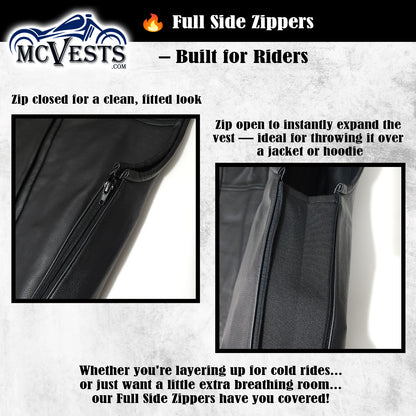 NEW! Euro Style Custom Motorcycle Vest | Slim Fit Biker Cut
