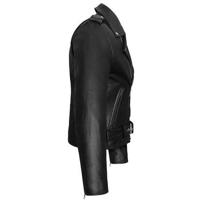 Mens Classic Leather Jacket with Side Laces