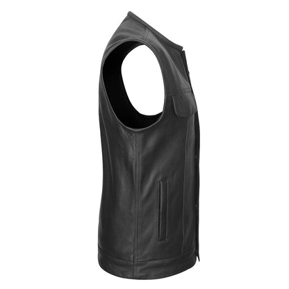 No Collar Concealed Snaps Premium Naked Vest - GUN501