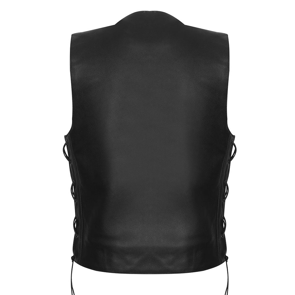 Traditional V-Neck Vest with Side Laces and Concealed Carry Pockets