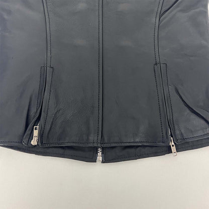 Ladies Zipper Front Leather Vest from FMC - Size 34