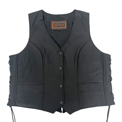 Ladies DS271 Leather Vest by DSM - Size 2X (46)