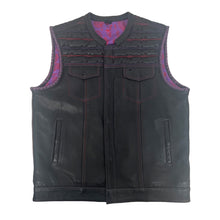 Purple Stitched Premium Vest with Barbed Wire Pattern - SIze 2X (51)